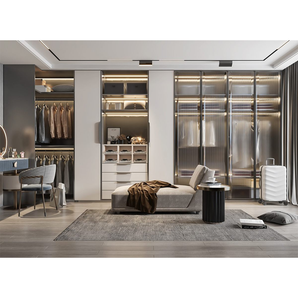 Luxury European Design Bedroom Furniture Walk In Closet Wardrobe Cabinets