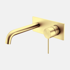 Luxury Brushed Gold Bathroom Hot and Cold Bathroom Water tap Brass Water Wall Mount Basin Faucet Mixer Waterfall Basin Faucet