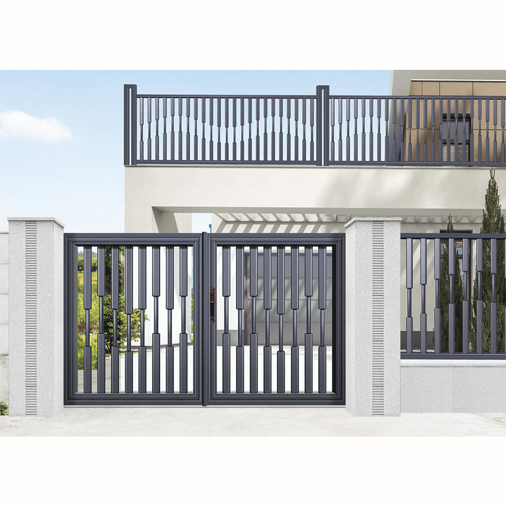 Modern Design Outdoor Metal Manual Control Garden Home Double Swing Garden Gates Aluminum Gate