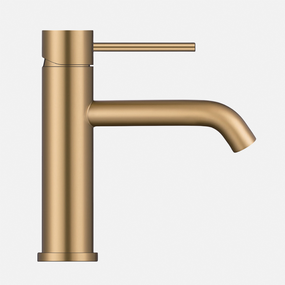 Contemporary Design Hot Selling Basin Faucet Bathroom Brushed Gold Hot Cold Water Basin Faucet Brass Deck Mounted Basin Faucet