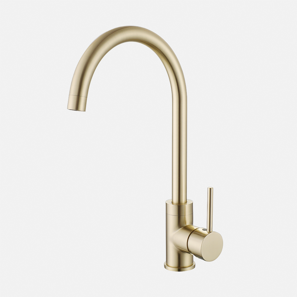 Modern Design Waterfall Kitchen Faucet Water Spray Brushed Gold Kitchen Sink Faucet Waterfall Outlet Splash  kitchen faucet