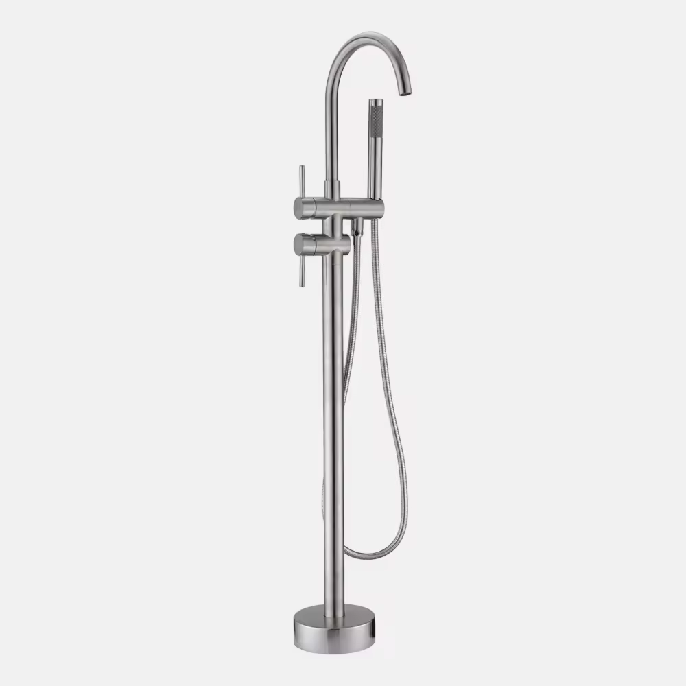 Lead Free Good Sale Floor Stand Tub Filler Bathroom High Quality 59% Brass Freestanding Bathtub Faucet