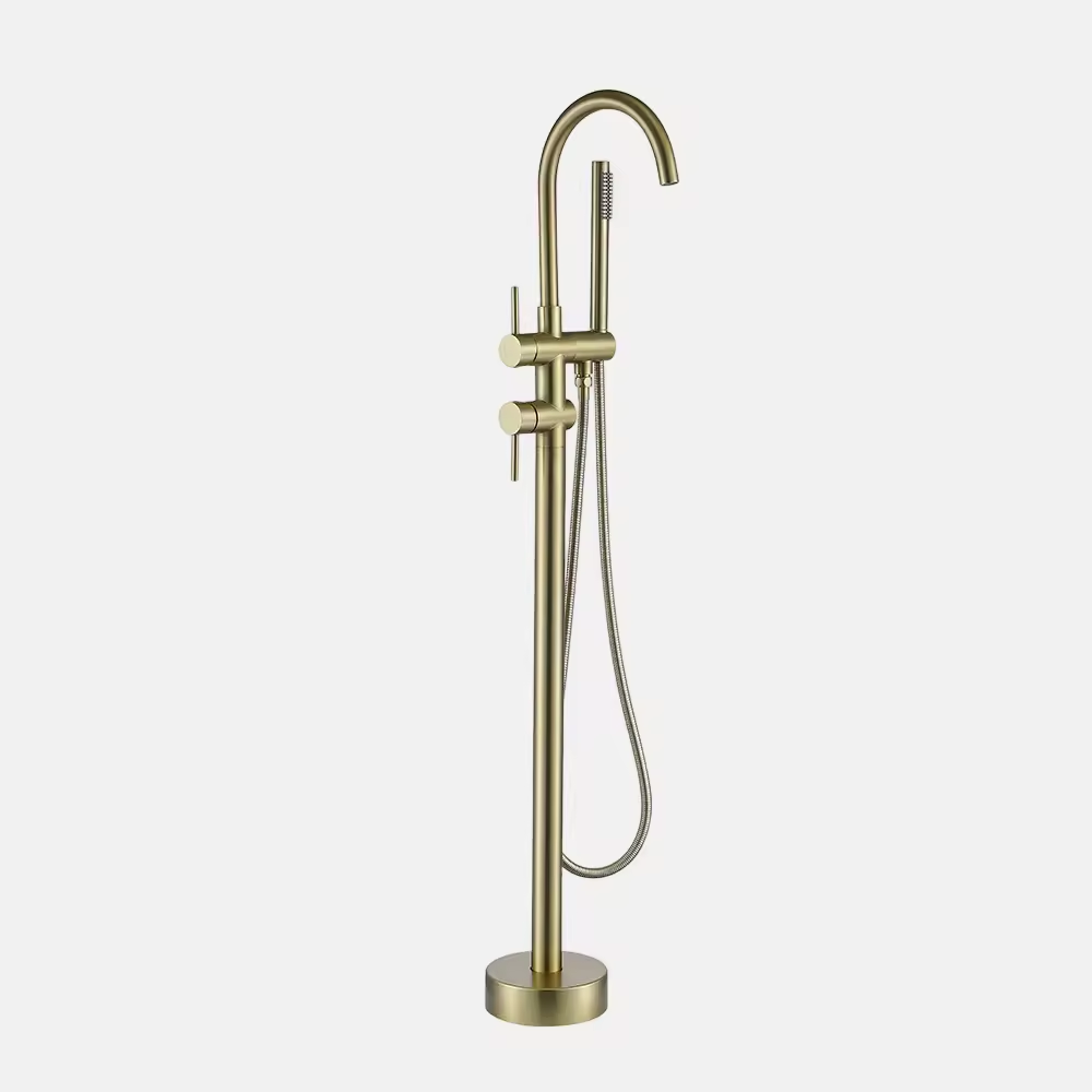 Lead Free Good Sale Floor Stand Tub Filler Bathroom High Quality 59% Brass Freestanding Bathtub Faucet