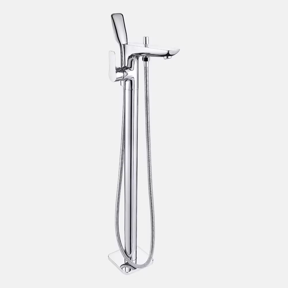 Lead Free Good Sale Floor Stand Tub Filler Bathroom High Quality 59% Brass Freestanding Bathtub Faucet