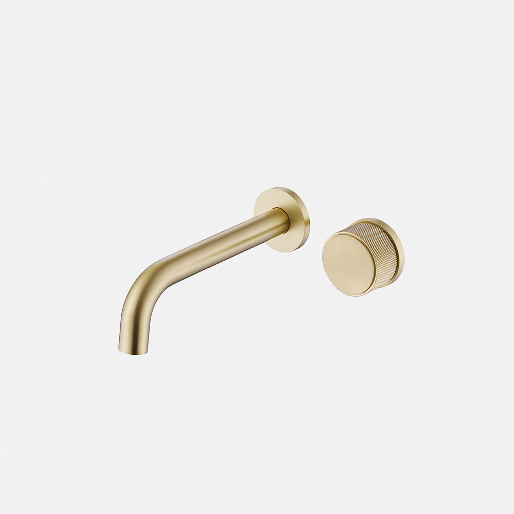 Brass Bathroom Basin Faucet Brushed Gold Modern Sink Mixer Bathroom Low Round Single Handle Bathroom Mixer