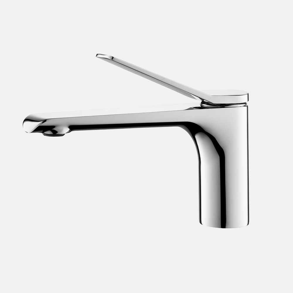 Single Hole Desk Mounted Brass Tap Gun Metal Finish Zinc Alloy Bent Lever Basin Mixer Durable Dark Grey Faucets