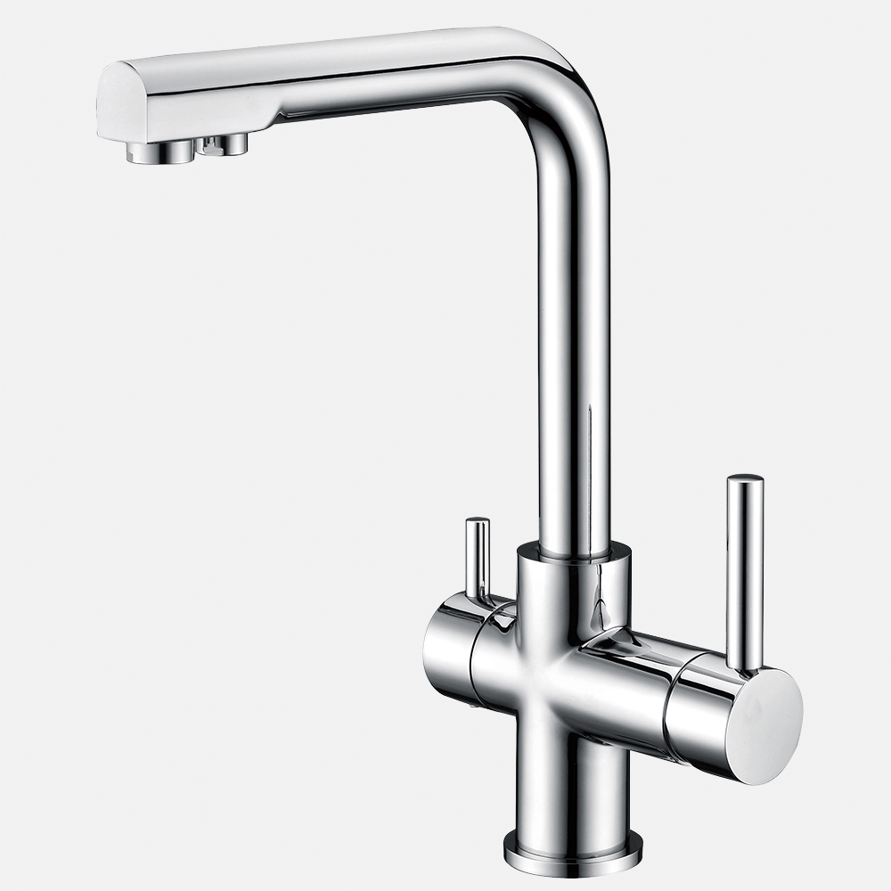 Modern Design Shining Chrome Polished Kitchen Tap Deck Mounted Brass Mixer Kitchen Zinc Alloy Handle Pullout Faucet