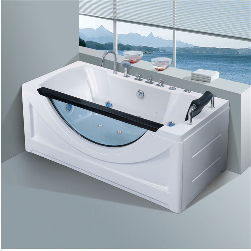 Modern Design Jacuzzier Spa Prices Portatil Modern Hot Tub Glass Whirlpool Sizes Sale Large Hydro Massage Glass Bathtub