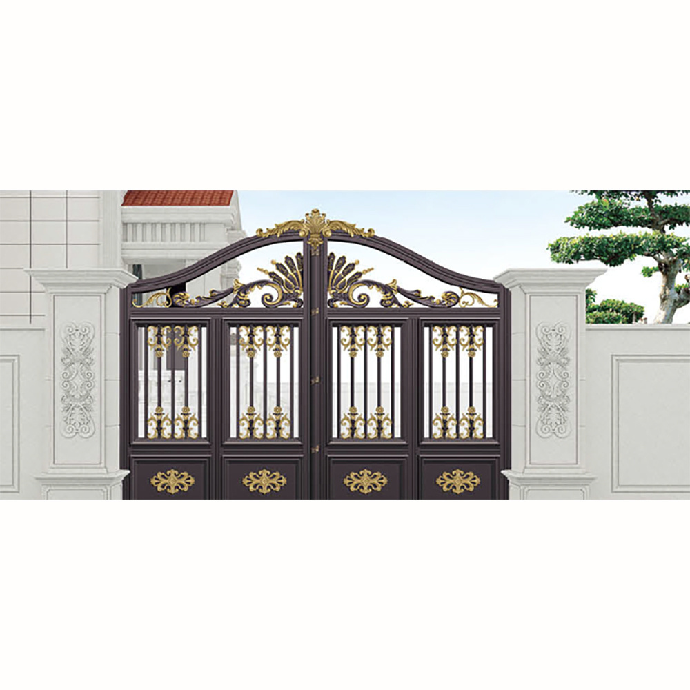 High Quality Luxury Aluminum Alloy Factory Wholesale Wrought Iron Driveway Gate Villa Swing Gates