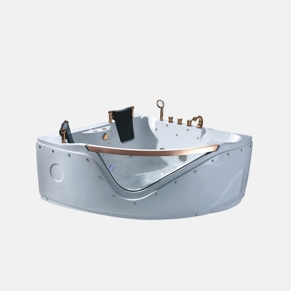 White Acrylic Custom Corner Jacuzzier Durable Massage Bath Home&Hotel Relaxing Bathtub with 5 Years Guarantee