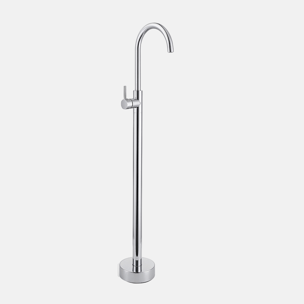 Freestanding Bathtub Chrome Faucet l Floor Stand Brass Single Handle Bathroom Clawfoot with Hand Shower Factory Price