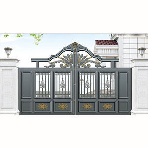 High Quality Luxury Aluminum Alloy Factory Wholesale Wrought Iron Driveway Gate Villa Swing Gates