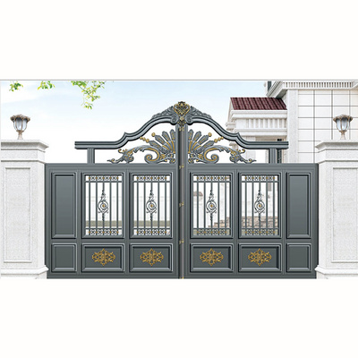 High Quality Luxury Aluminum Alloy Factory Wholesale Wrought Iron Driveway Gate Villa Swing Gates