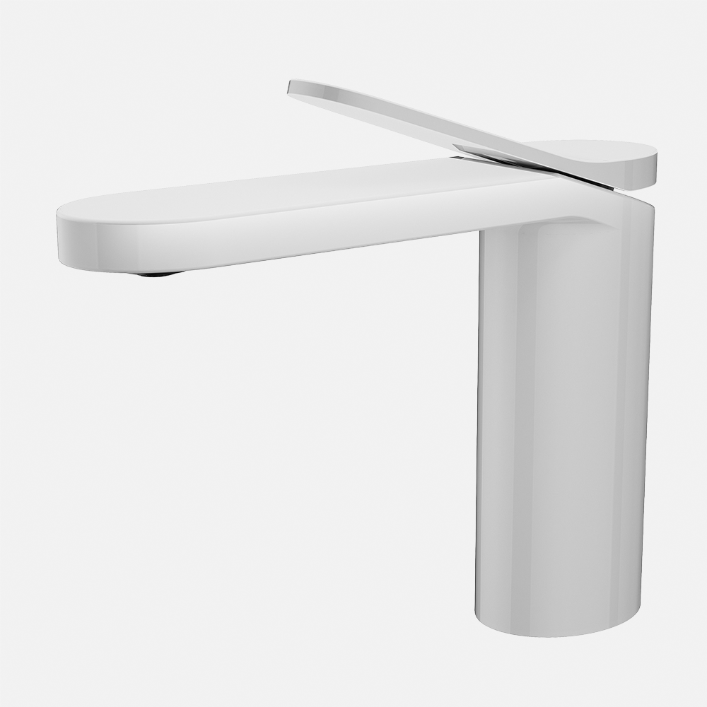 High Quality Washroom Basin Mixer Taps Round Handle  Plating Deck Mounted Bathroom High Basin Faucet