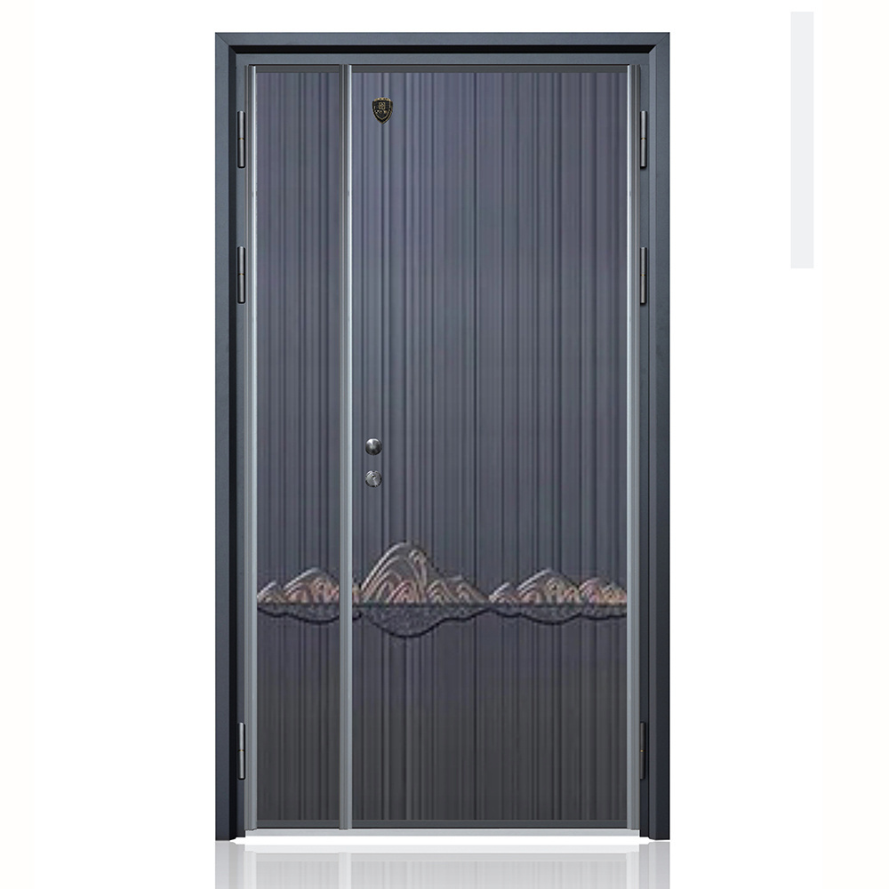 Antique Entrance Door Villa Solid Wood Aluminium Exterior Doors Entrance Metal Door for Sales