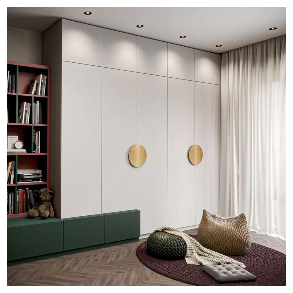 Door Base Large Space Wardrobe With Island Design Wooden L Shape Elegant Dark Grey Wardrobe