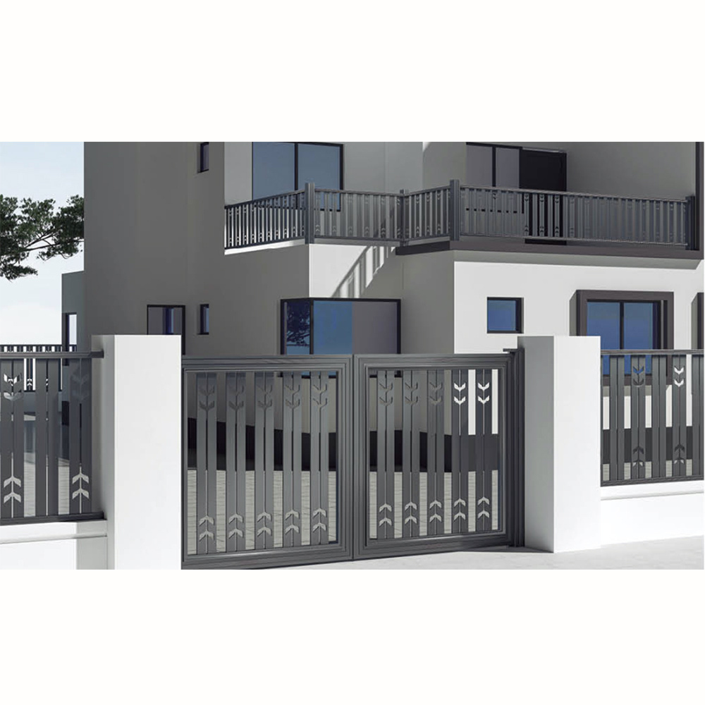 High Quality Luxury Aluminum Alloy Factory Wholesale Wrought Iron Driveway Gate Villa Swing Gates