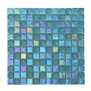 Factory Direct Light Blue Mosaic Custom Design Glossy Glazed Bathroom Porcelain Mosaic Glass Mosaic Mixed Color for Decoration