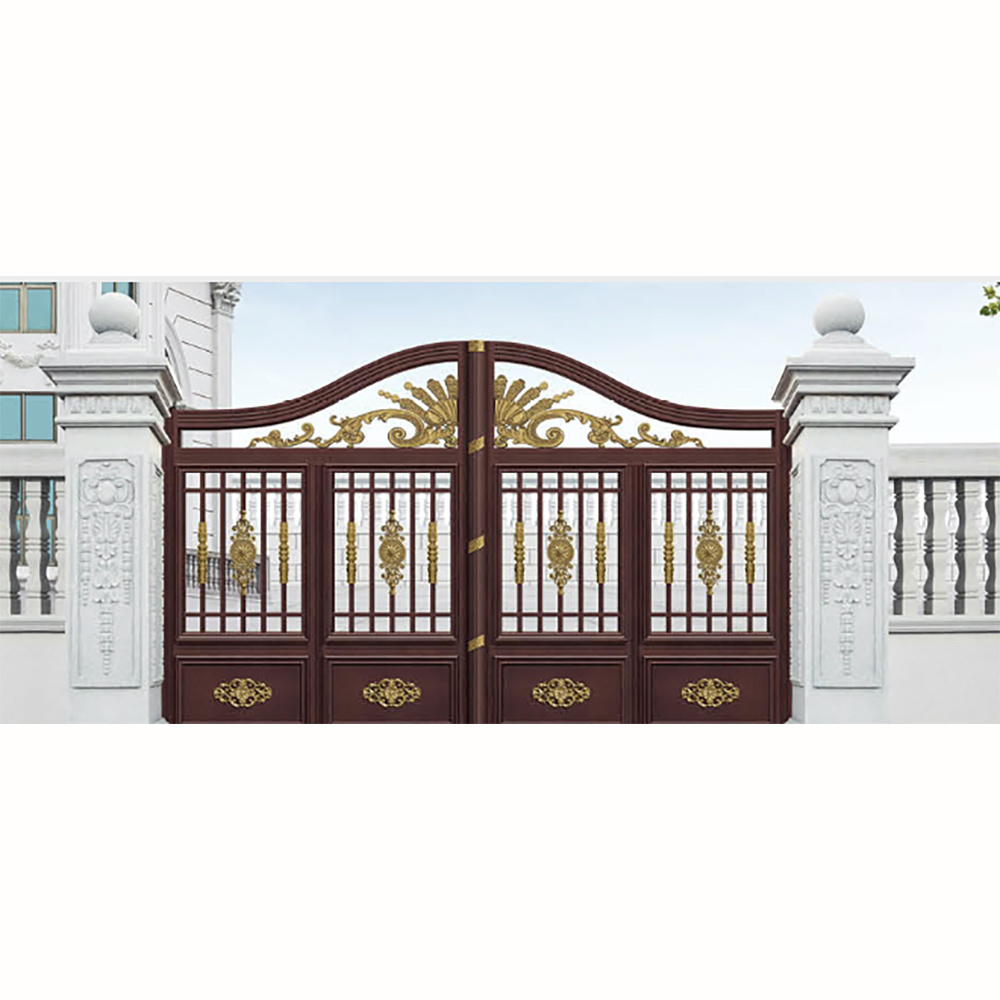 High Quality Luxury Aluminum Alloy Factory Wholesale Wrought Iron Driveway Gate Villa Swing Gates