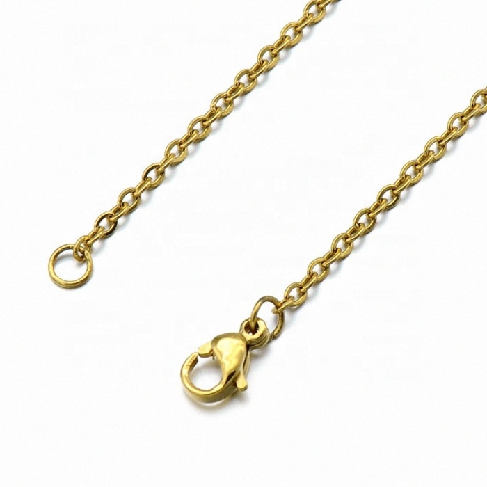 Fashion cheap wholesale 18k gold plated link stainless steel necklace chain for jewelry making