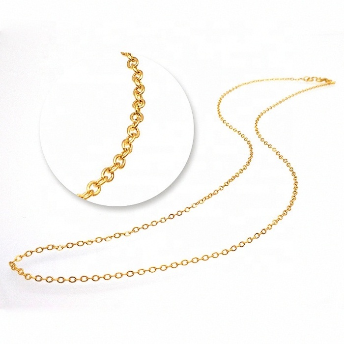 Fashion cheap wholesale 18k gold plated link stainless steel necklace chain for jewelry making