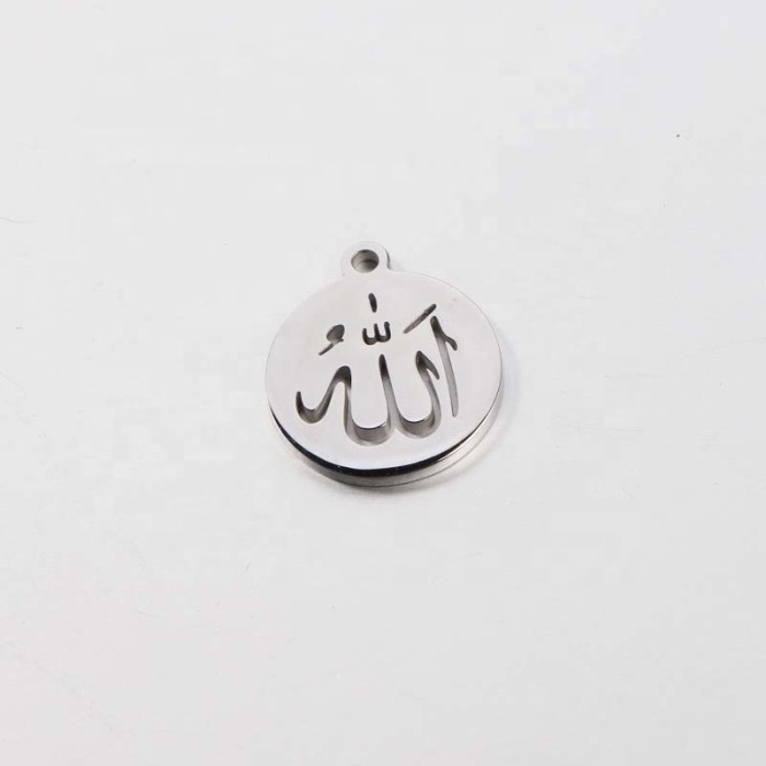 Muslim Islamic Religious Cheap Wholesale Stainless Steel Hollow Quran Allah Charms For DIY Jewelry Accessories Making