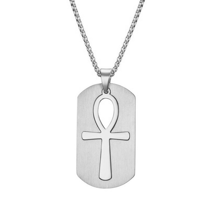 Egyptian hieroglyph ankh cross pendant life symbol meaning delicate stainless steel 18k gold ankh necklace jewelry for men women