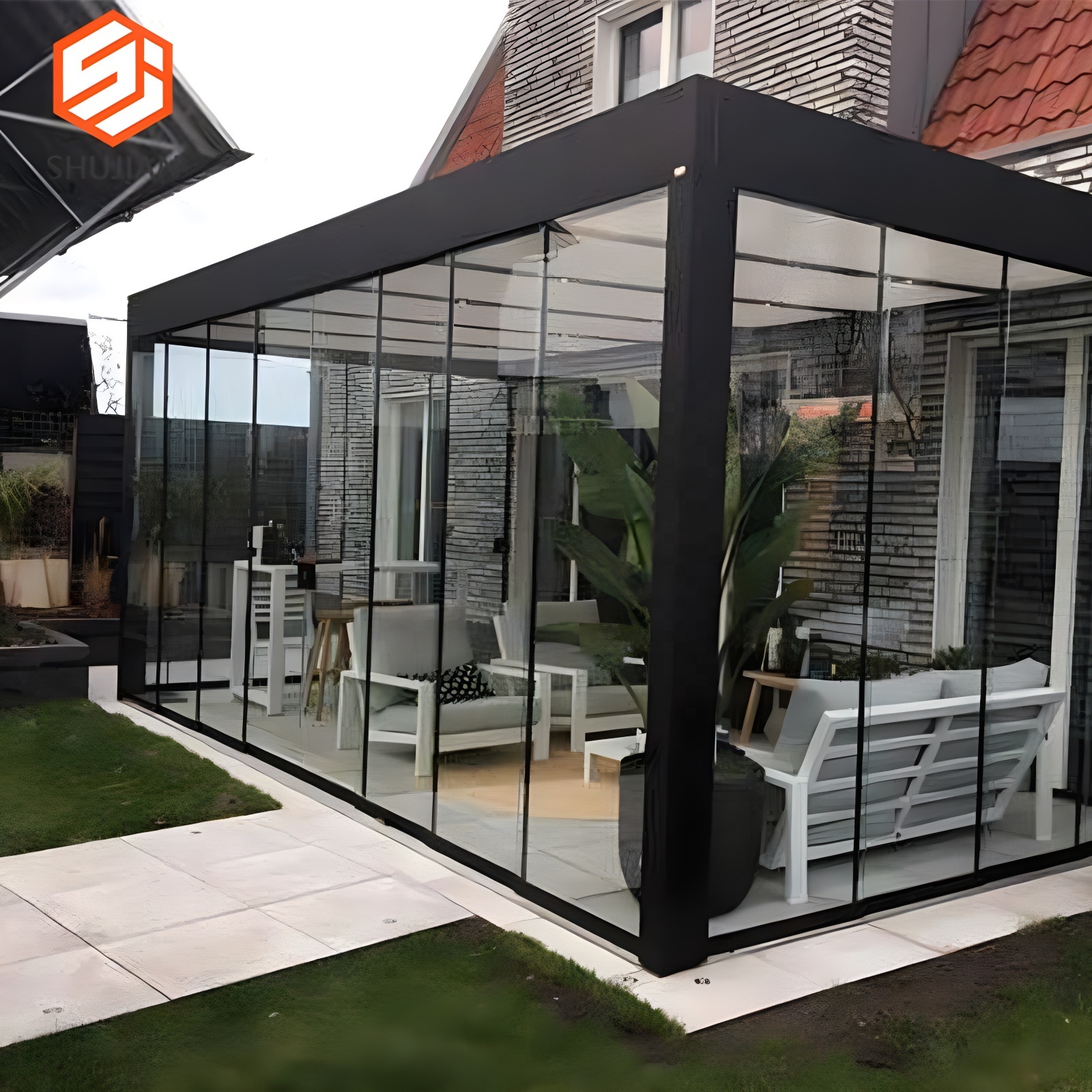 Aluminum alloy glass room sun room custom broken bridge aluminum doors and windows tempered glass balcony courtyard terrace