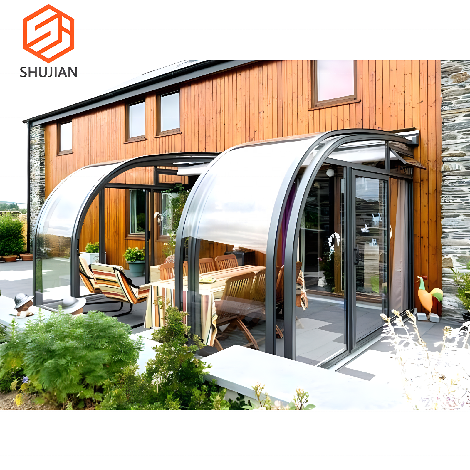 Electric mobile outdoor sun room four season aluminum glass room electronic sun room