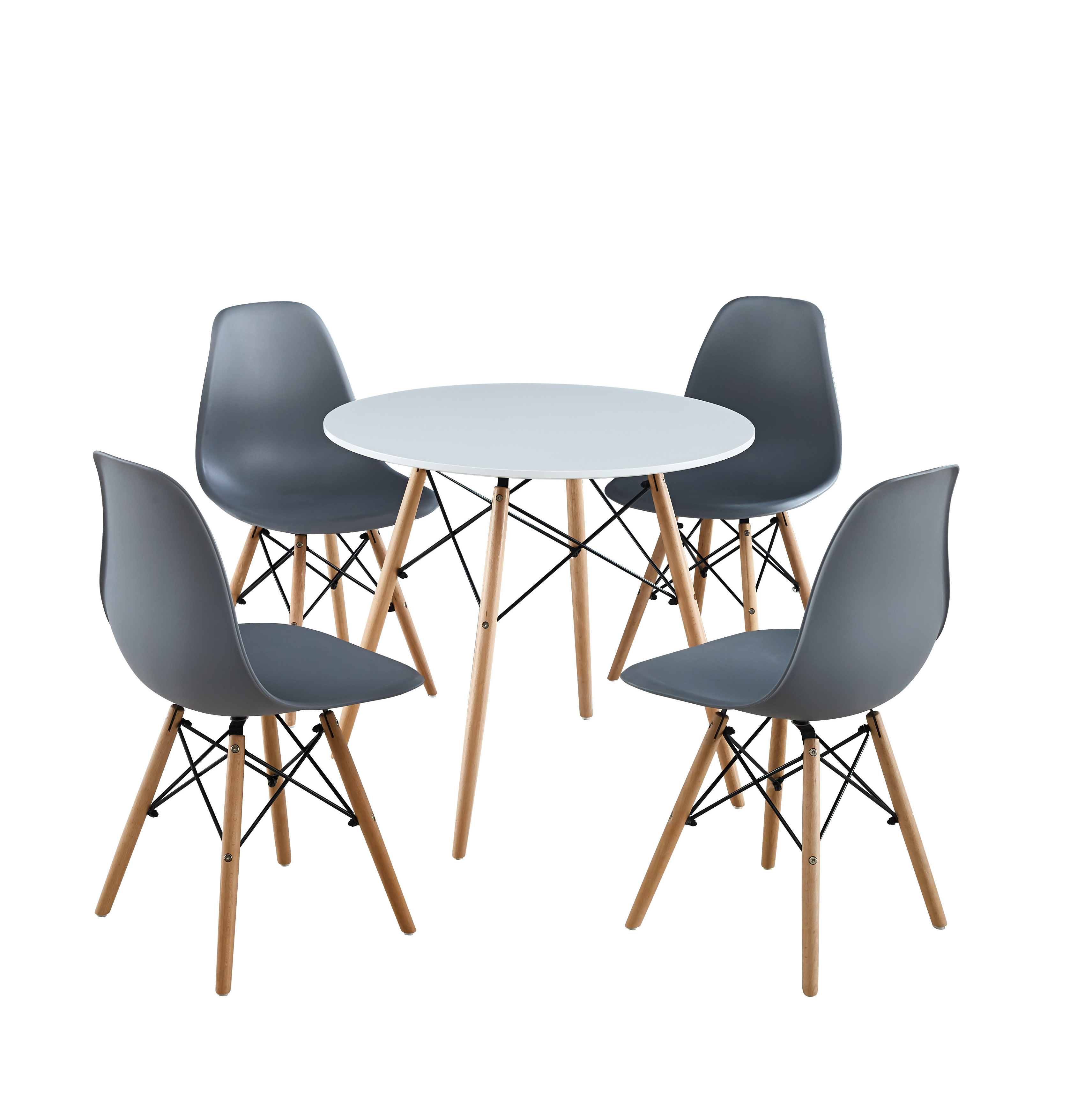 European Design Sand Blasted Black Finish Solid Mango Wood Round Dining Table For Dining Room And Hotel Furniture