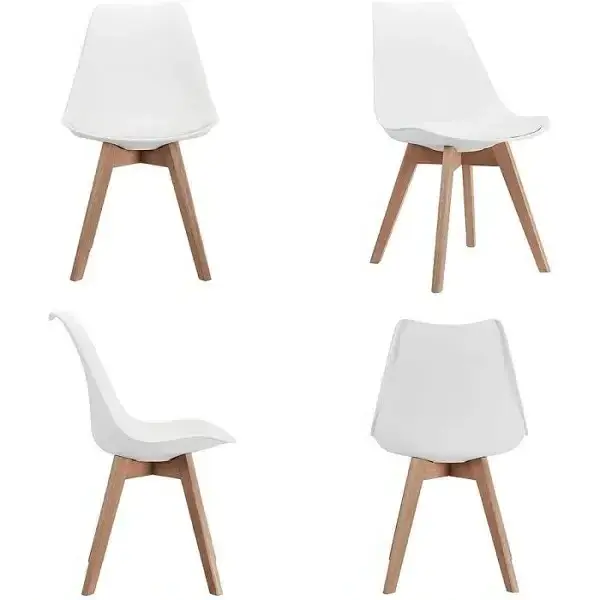 Nordic Style Tulip Chair Cushion PP Dining Diner Chair With Solid Beech Legs wholesale dining chair