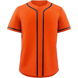 Best Selling Wholesale Price High Quality Custom Baseball Jersey Cotton Pause Solid V Neck Slim Fit Half Sleeve Baseball Jersey