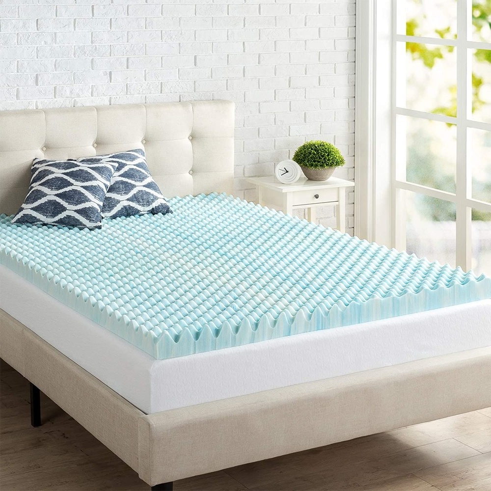 New design egg crate topper gel foam knurling mattress customize size comfortable bed mattress