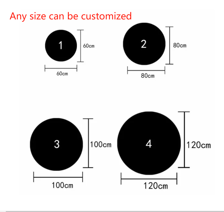 Custom Logo Mat Circle Carpet Anti-Slip Round Area Rug Large for Home Living Room Bedroom Decor Chair Drum Rug Chair Doormat