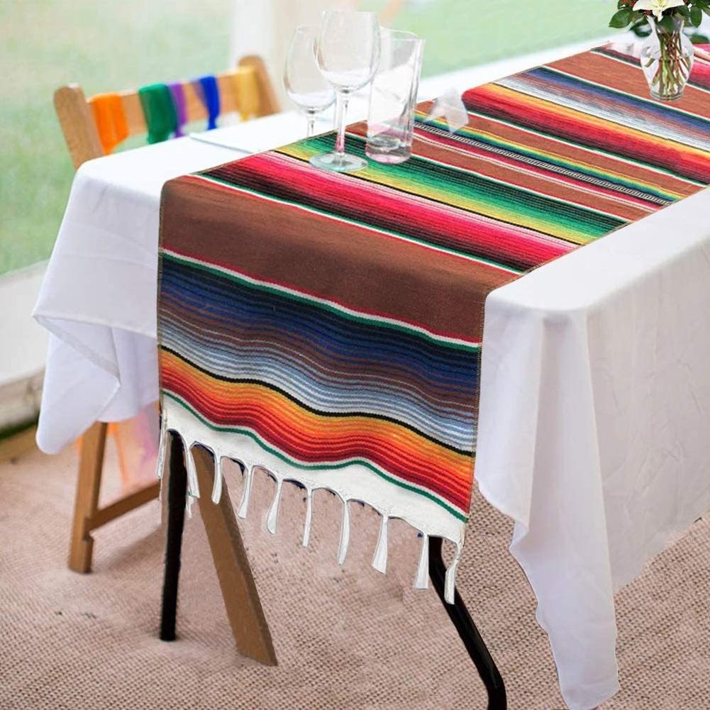 Mexican table runner blanket rainbow blanket  bed runner tablecloth picnic mat picnic blanket sofa