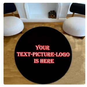 Custom Logo Mat Circle Carpet Anti-Slip Round Area Rug Large for Home Living Room Bedroom Decor Chair Drum Rug Chair Doormat