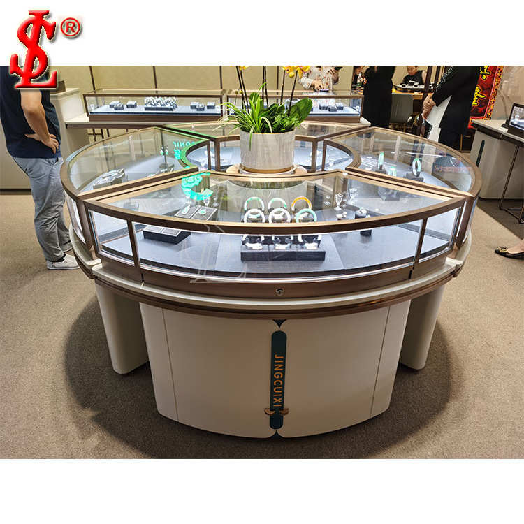 Antique Wooden Style Jewelry Showroom Furniture Mobile Used Glass Display Cases Jewelry Used Jewellery Display Counter