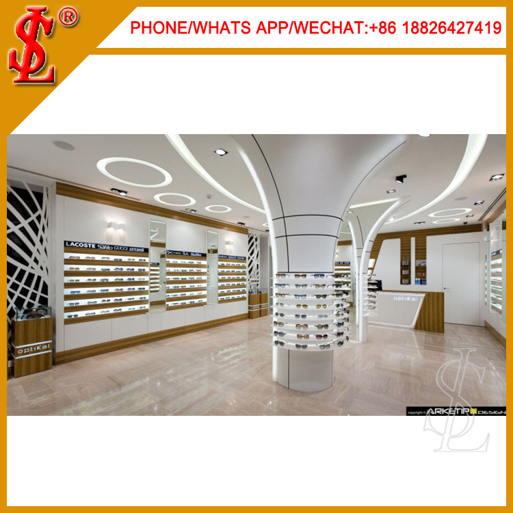 Wall Mount Wood Spectacle Locking Display Stand Sunglass Shop Design Optical Display Cabinets Optical Frame Display Furniture