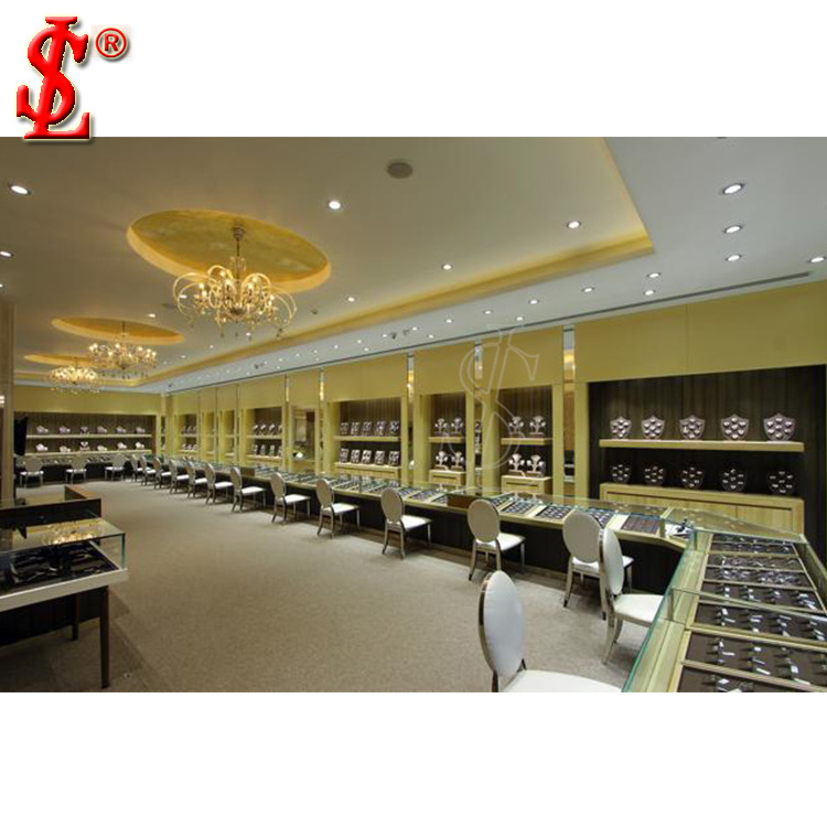 Antique Wooden Style Jewelry Showroom Furniture Mobile Used Glass Display Cases Jewelry Used Jewellery Display Counter