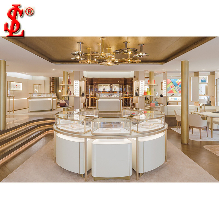 Antique Wooden Style Jewelry Showroom Furniture Mobile Used Glass Display Cases Jewelry Used Jewellery Display Counter