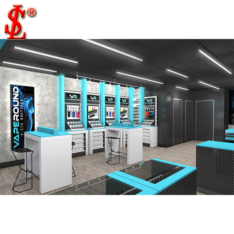 New Arrival Decoration Interior Shops Showroom Furniture Retail Store Mall Kiosk Ideas Smoke Cigarette Shop Design