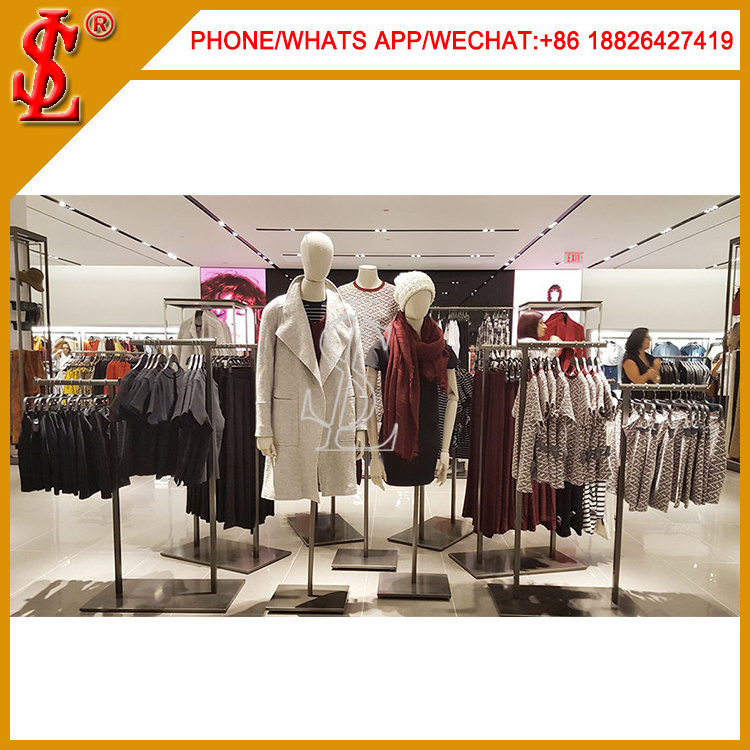 2018 New Model Style Display Zara Clothing Floor Display Shelf