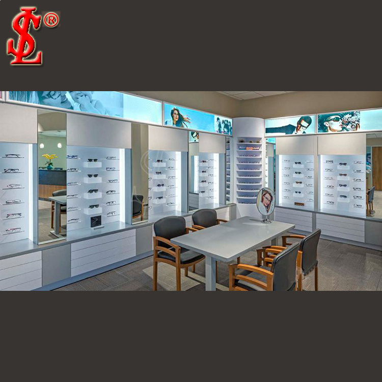 Wall Mount Wood Spectacle Locking Display Stand Sunglass Shop Design Optical Display Cabinets Optical Frame Display Furniture