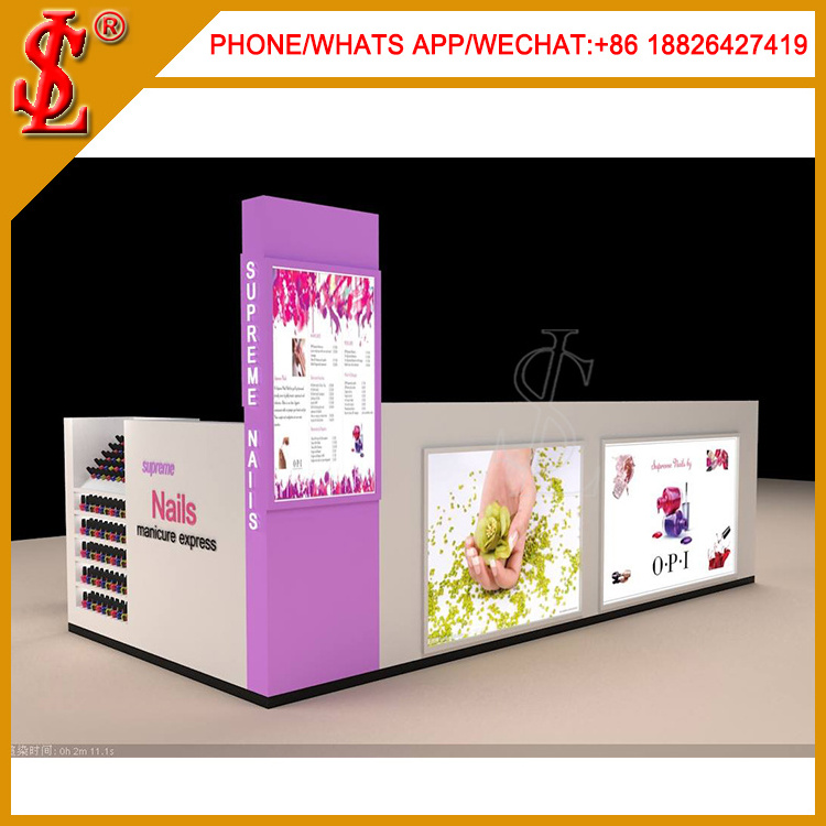 Nail Bar Kiosk For Manicure Pedicure in Shopping Mall Nail Kiosk Design