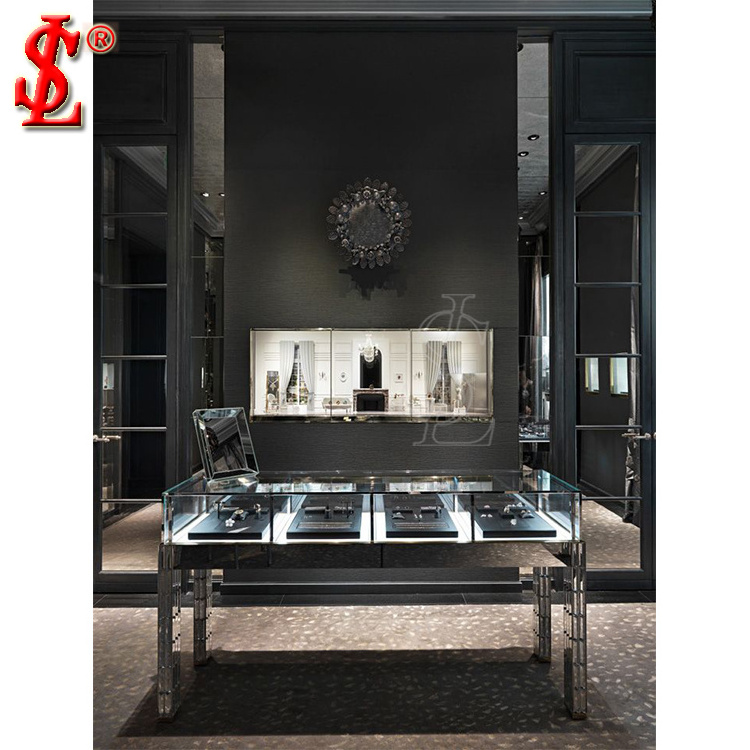 Antique Wooden Style Jewelry Showroom Furniture Mobile Used Glass Display Cases Jewelry Used Jewellery Display Counter