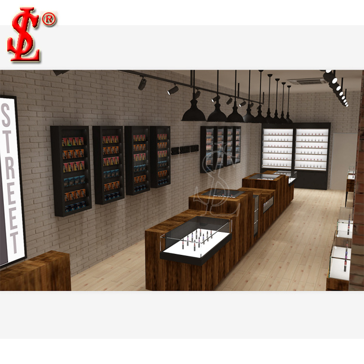 CHot Selling Mall Kiosk Design Interior Retail Decor For Smoke Shop Display