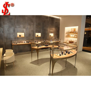 Antique Wooden Style Jewelry Showroom Furniture Mobile Used Glass Display Cases Jewelry Used Jewellery Display Counter