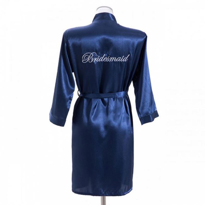 Hot sell Colors Solid summer silk satin pajama Robe Custom Embroidery logo Women Bridesmaid Robes Sleepwear