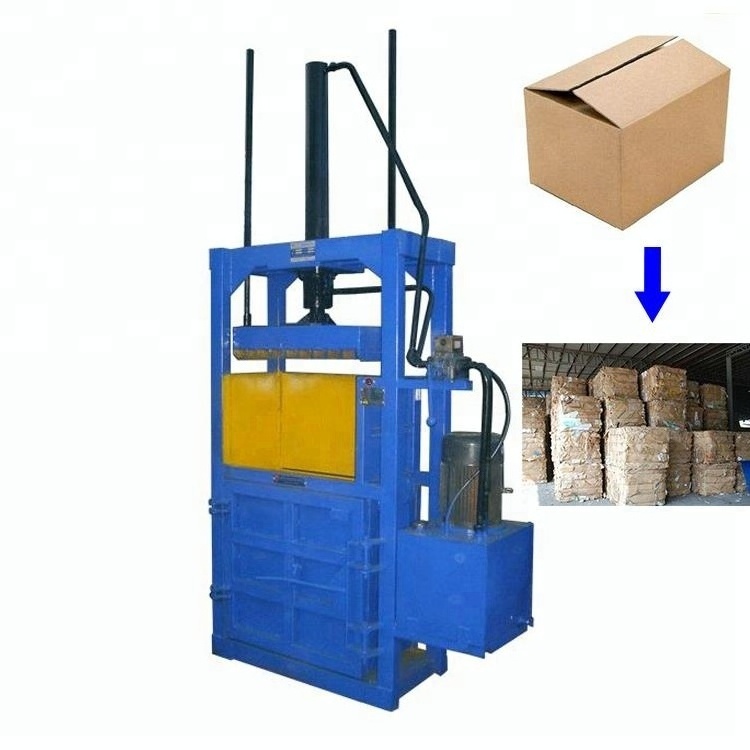 Cardboard box scrap metal paper baler waste carton bale press machine