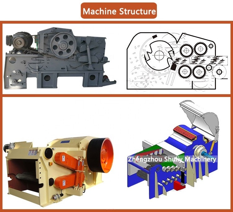 Shuliy 12 inch waste wood drum wood chipper machine for sale diesel engine